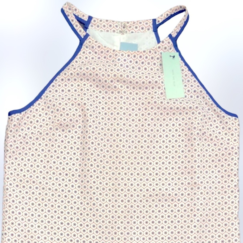 Skies Are Blue(Dillards)- Border Print Halter Neck Sleeveless Shift Dress SZ S - Picture 3 of 12